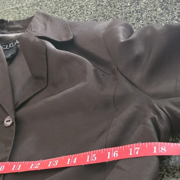 Y2K Silkland 100% Pure Silk Brown Trenchcoat Overcoat Women's 8 Lined 2 Pockets - Picture 9 of 13